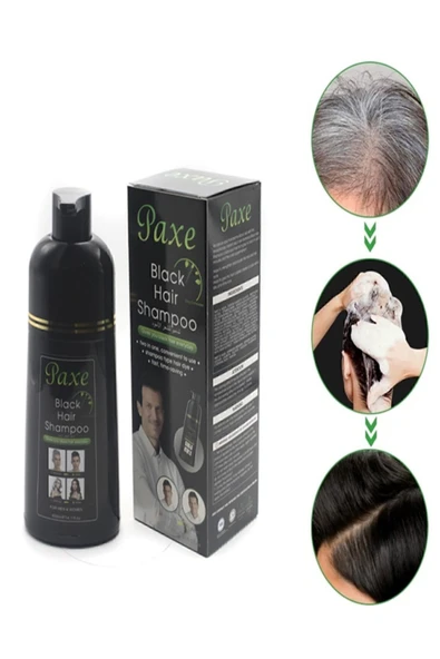 Paxe Black Hair Shampoo Beyaz Saç Kapatıcı Şampuan Siyah Renk 400ML