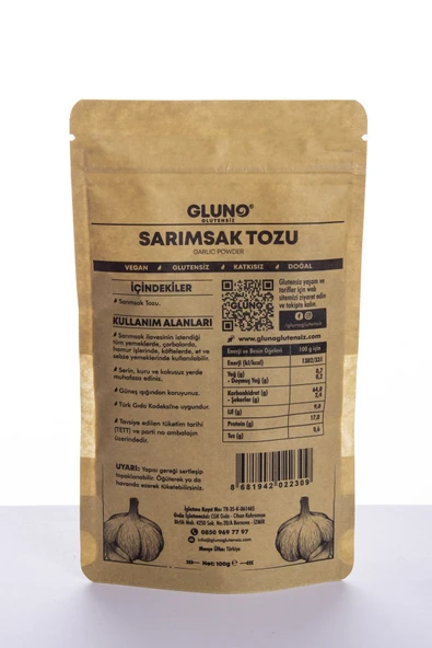Gluno Glutensiz Sarımsak Tozu 100gr - 2