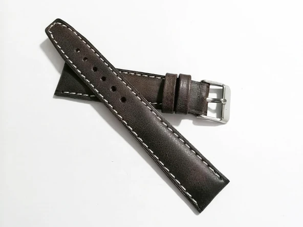Fado Her Saate Uygun 18 MM Hakiki  Dana Derisi   ( 261 )  koyu kahve