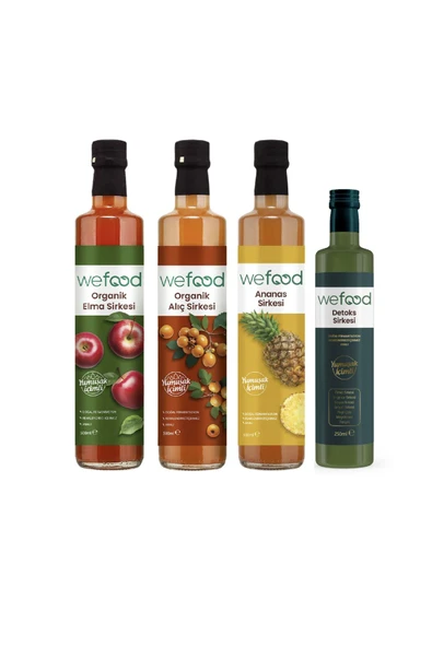 Wefood Doğal Fermantasyon Sirke Paketi (Elma-Alıç-Ananas-Detoks Sirkesi)