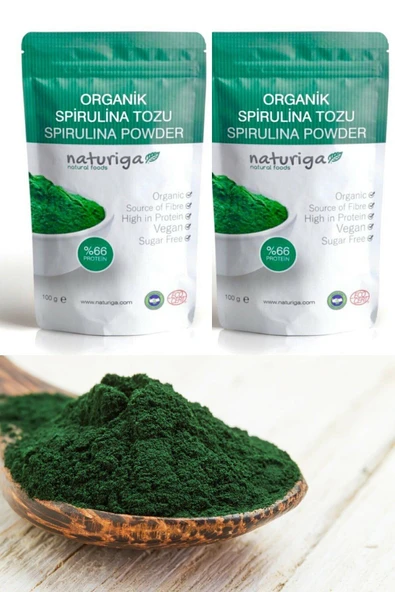Naturiga Organik 2'li Spirulina Tozu - 2adet 2x100gr - 1
