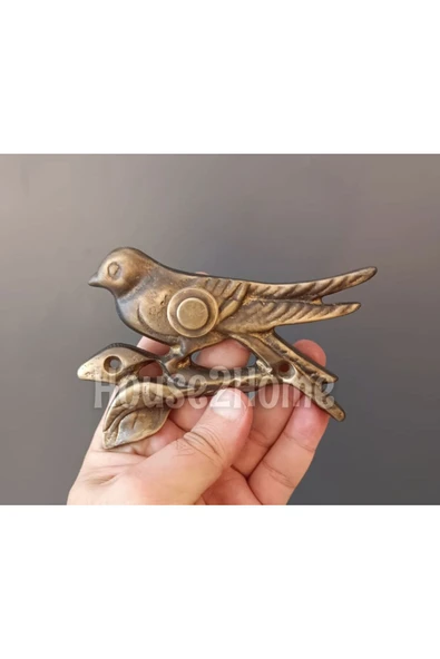 HOUSE2HOME El Yapımı Pirinç Kuş Kapı Zili Antik Sarı