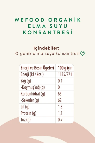 Wefood Organik Elma Suyu Konsantresi 340 gr 4'lü - 3