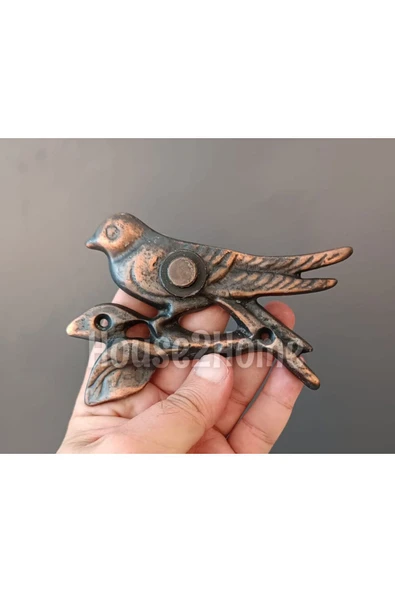 HOUSE2HOME El Yapımı Pirinç Kuş Kapı Zili Bakır