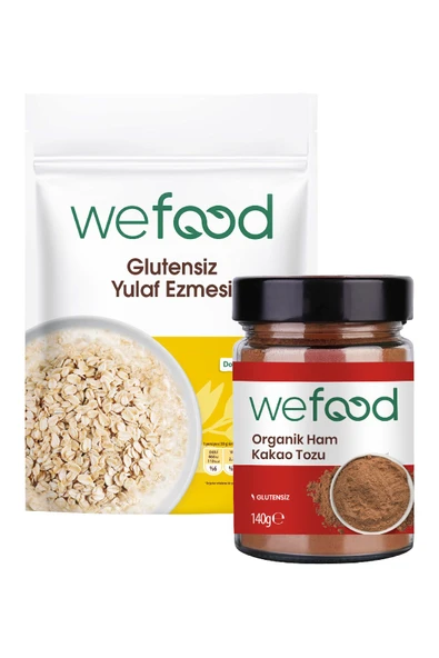 Wefood Glütensiz Yulaf Ezmesi 300 gr + Ham Kakao Tozu 140 gr