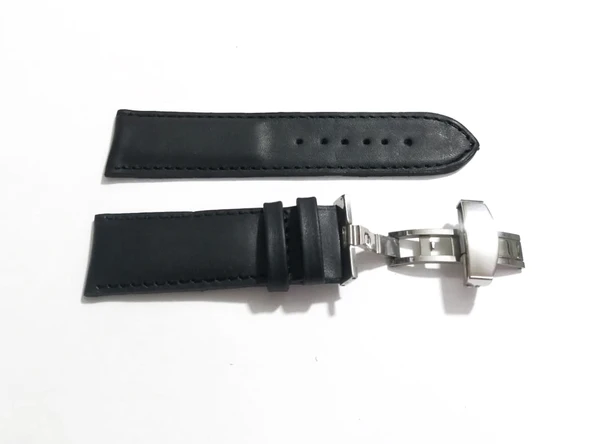 Fado Her Saate Uygun  Kelebek  Toka   24 MM    Hakiki Deri (256) GUMUŞ TOKA  SİYAH - Resim 4