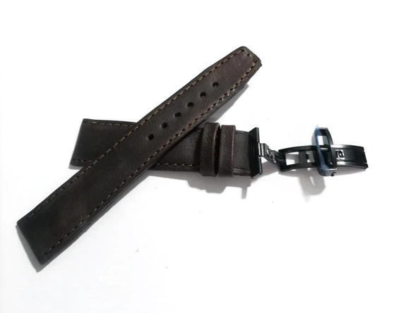 Fado Her Saate Uygun  Kelebek  Toka   24 MM    Hakiki Deri (250) SİYAH  TOKA  KOYU KAHVE
