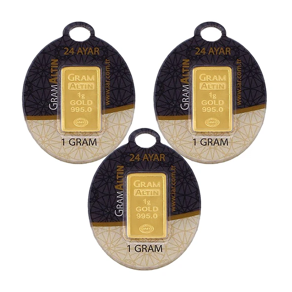 3 Adet 1 gr 24 Ayar Gram Altın - Resim 4