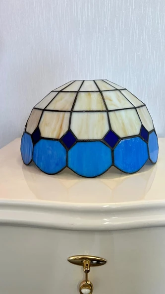 Yüceeller Tavan Vitray Avize 30cm 12" Mavi - 2