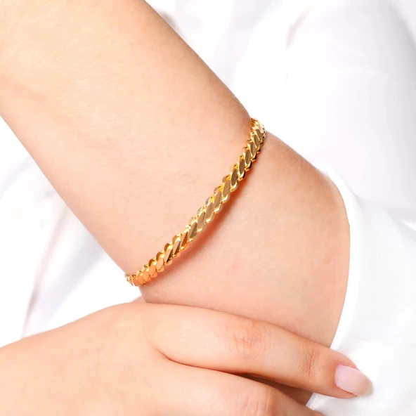 23 gr(gram) Üçlü Adana Burma 22 Ayar Altın Bilezik - 2