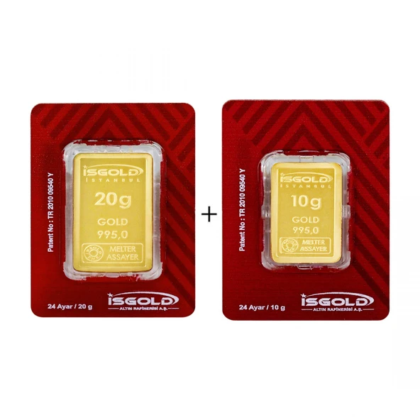 30 Gram (20+10) Külçe Altın 24 Ayar ürün görseli 1