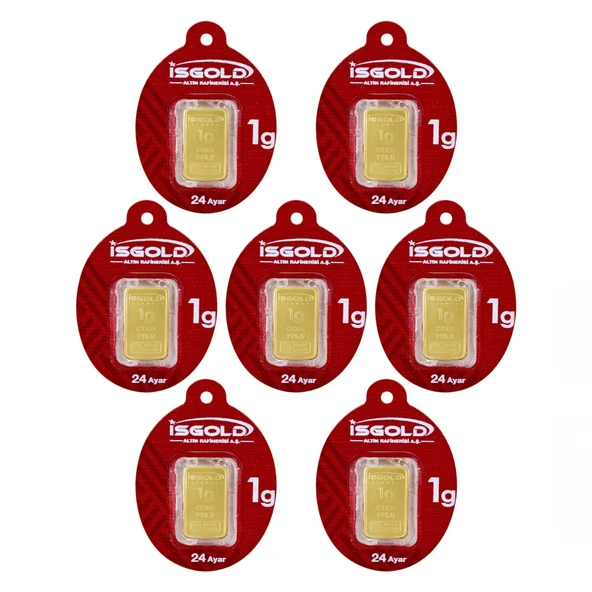 7 Gram (7x1 Adet) Külçe Altın IAR 24 Ayar ürün görseli 1