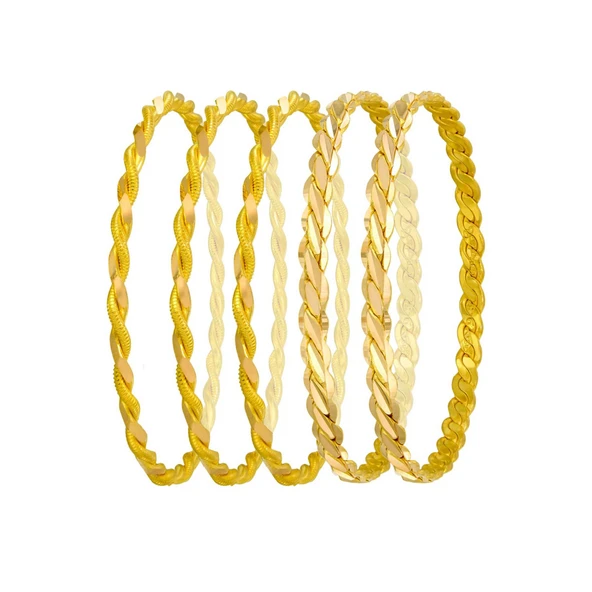 125 (5*25)gr(gram) 22 Ayar İşçiliksiz Paftalı Burma Bilezik ürün görseli 1