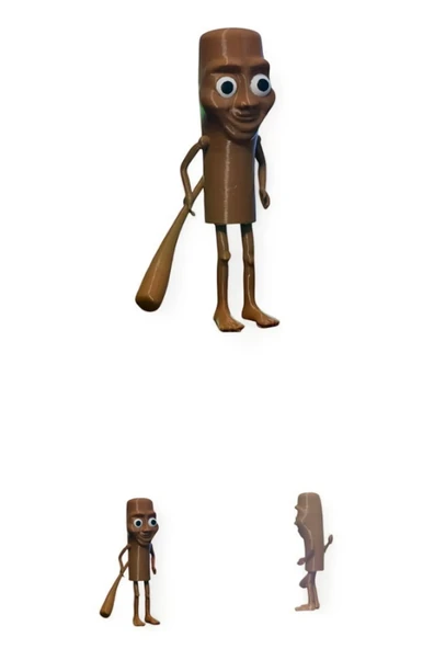 Tung Tung Tung Sahur Brainrot Karakter Figürü (BİYOPLASTİK) (15 Cm) - 3