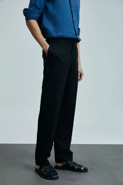 Lufian Bert Smart Erkek Chino Pantolon Slim Fit Siyah - 3