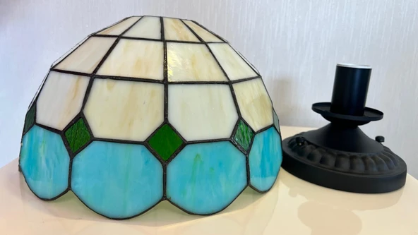 Yüceeller Tavan Vitray Avize 30cm 12" Yeşil - 2