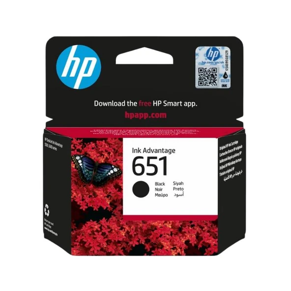 HP 651 Black Siyah Kartuş C2P10AE, Deskjet 5645, 5575, OfficeJet 202 - 2