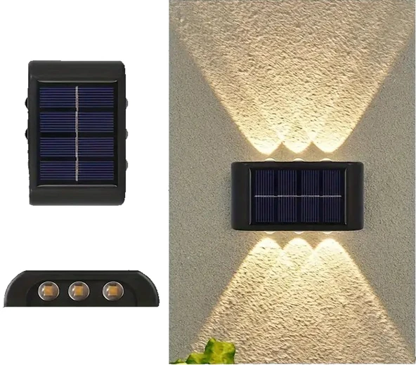 Güneş Enerjili Solar Duvar Apliği Dış Mekan Hava Koşullarına Dayanıklı Bahçe Villa Dekoratif Aydınlatma, Işık Sensörü Kontrolü ile