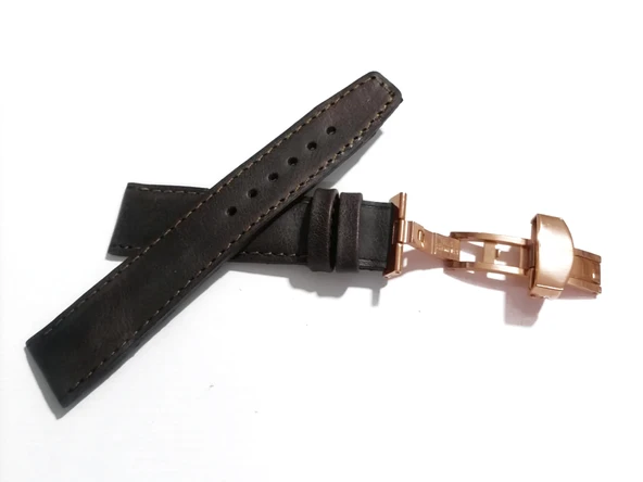 Fado Her Saate Uygun  Kelebek  Toka  20 mm   Hakiki Deri (244) ROSE TOKA  KOYU KAHVE