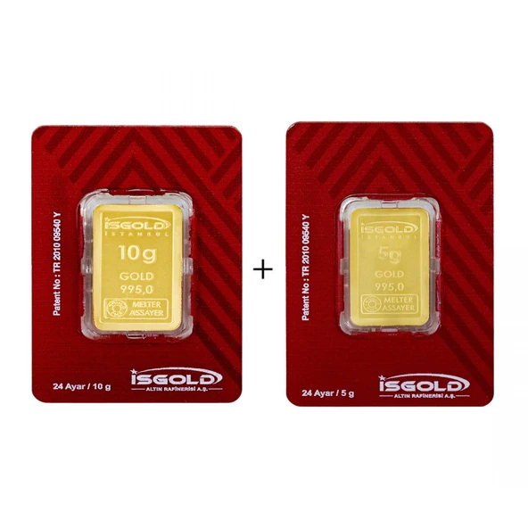 15 Gram (10+5) Külçe Altın 24 Ayar ürün görseli 1