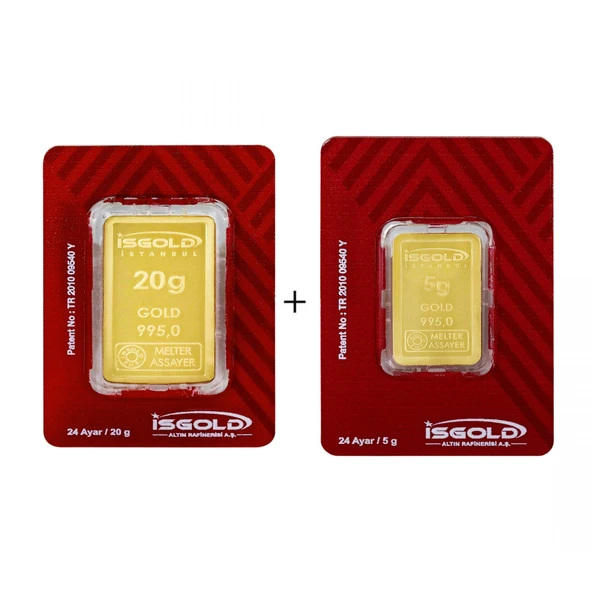 25 Gram (20+5) Külçe Altın 24 Ayar ürün görseli 1