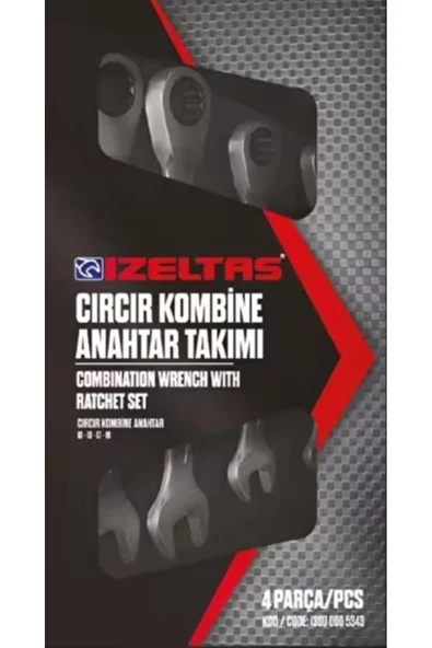 İzeltaş Cırcır Kombine Anahtar Takımı 4'lü 13000 005343