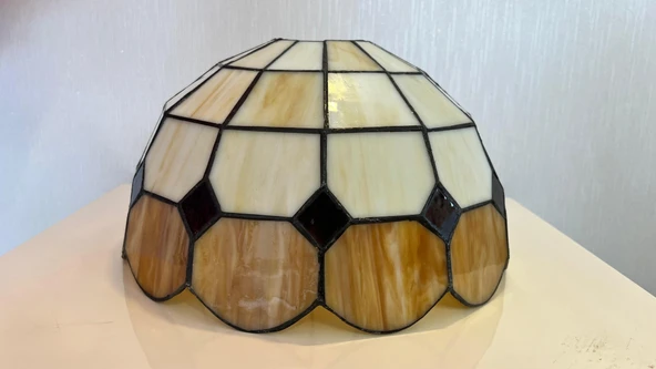 Yüceeller Tavan Vitray Avize 30cm 12" Kahverengi - 4
