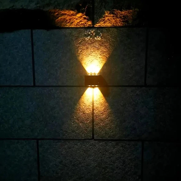 Güneş Enerjili Solar Duvar Apliği Dış Mekan Hava Koşullarına Dayanıklı Bahçe Villa Dekoratif Aydınlatma, Işık Sensörü Kontrolü ile - 3