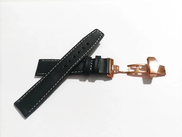 Fado Her Saate Uygun  Kelebek  Toka  20 mm   Hakiki Deri (238) ROSE  TOKA SİYAH