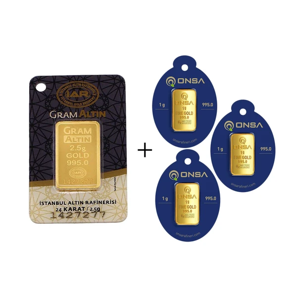 5,5 Gr (2,5+1+1+1) Külçe Altın IAR 24 Ayar - 2
