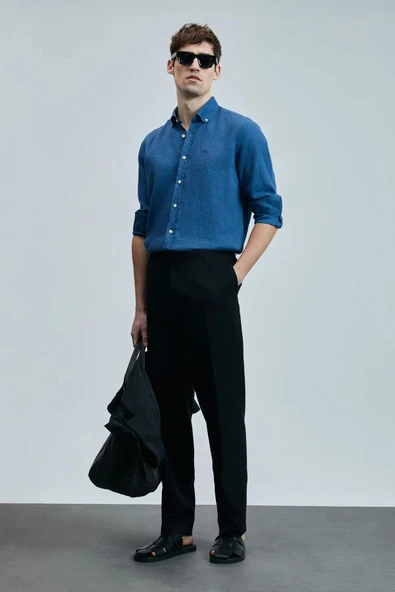 Lufian Bert Smart Erkek Chino Pantolon Slim Fit Siyah - 4