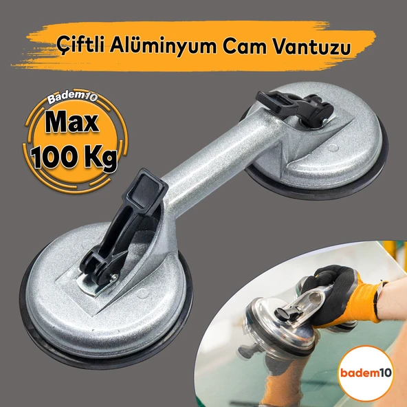 Çiftli Vakumlu Alüminyum Cam Vantuzu Fayans Ahşap Metal Tutucu Taşıma Araba Kaporta Göcük Çektirme 2
