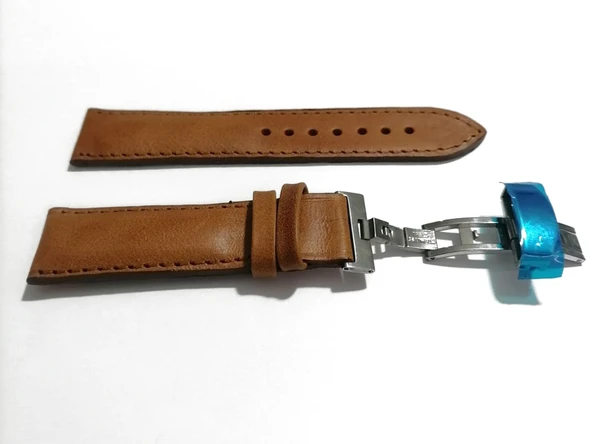 Fado Her Saate Uygun  Kelebek  Toka  22  mm   Hakiki Deri (230)  gumuş toka  TABA - Resim 4