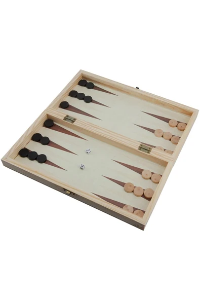Cavint Store Ahşap 3 Lü Oyun Seti Satranç Tavla Dama 24 X 13 Cm - 2