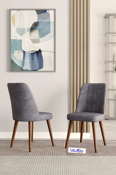 Lajibu Rex Serisi Çam 80x130 Açılır Yemek Masası , Yemek Masa Takımı  Metal Ayaklı 6 Cappucino Sandalye - 2