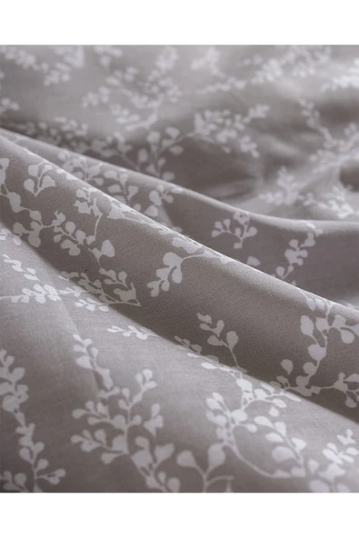 Garde King Size %100 Pamuk Ranforce Baskılı Nevresim Takımı - Gri - Resim 6
