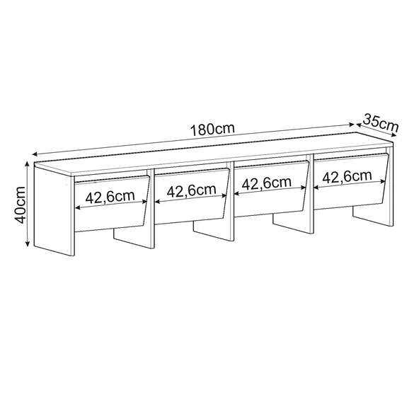 Laris 180 cm Tv Ünitesi – 4 Kapaklı, Traverten Desenli - 5
