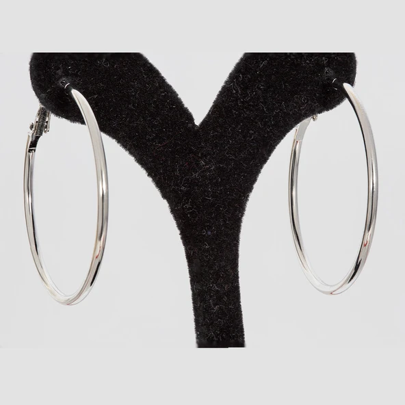 ÇELİK KADIN HALKA KÜPE (4CM)