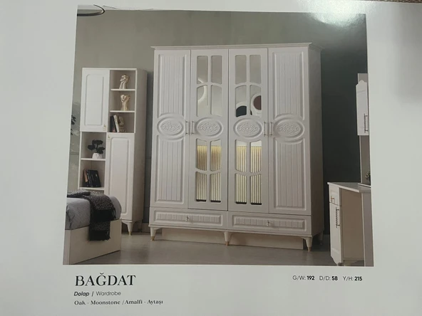 BAĞDAT MDF 4 KAPILI DOLAP