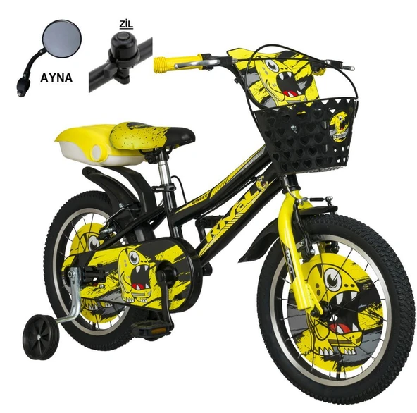 Rival Ranger 16 Jant Bisiklet-bisiklet-4-7 Yaş Çocuk Bisikleti-Zil-Ayna- Arka Sepet Hediyeli-SARI