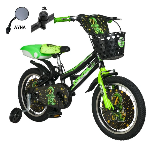 Rival Ranger 16 Jant Bisiklet-bisiklet-4-7 Yaş Çocuk Bisikleti-Zil-Ayna- Arka Sepet Hediyeli-YEŞİL