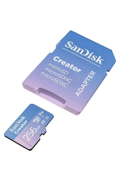 Creator 256GB 190/130MB/s microSDXC UHS-I A2 V30 Adaptörlü Hafıza Kartı SDSQXAV-256G-IN6MS - 2