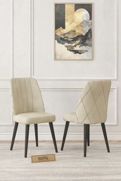 Lajibu Yoyo Atlantik Sabit 70x120  Mutfak Masası Takımı, Yemek Masası Takımı, 4 Krem Sandalye - 2