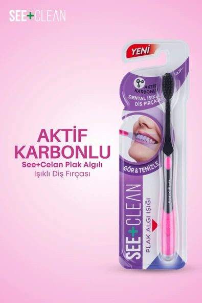 Dentiste See+clean Plak Algı Işıklı Diş Fırçası Pembe - 3