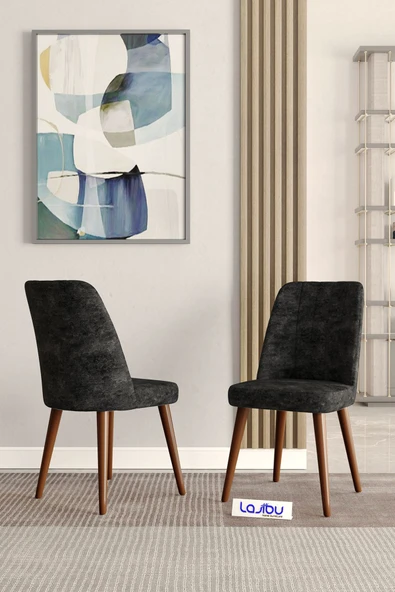 Lajibu Rex Serisi Sonomo 80x130 Açılır Yemek Masası , Yemek Masa Takımı Metal Ayaklı 6 Cappucino Sandalye - 2