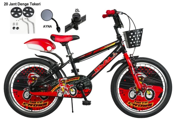 Rival Ranger 20 Jant Bisiklet-bisiklet 5-9 Yaş Çocuk Bisikleti-Zil-Ayna- Arka Sepet Hediyeli KIRMIZI