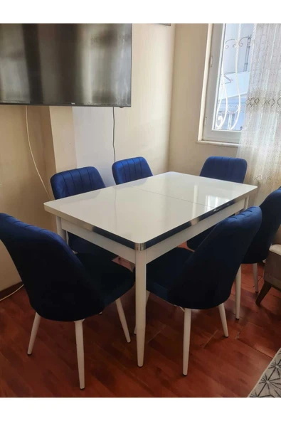 Lajibu %100 Mdf Açılabilir Masa Sandalye Takımı 6 Kişilik Yemek Masası Takımı Masa Sandalye ürün görseli