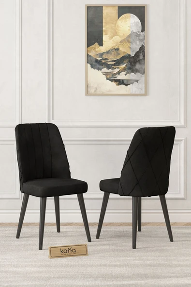 Lajibu Yoyo Atlantik Sabit 70x120  Mutfak Masası Takımı, Yemek Masası Takımı, 4 Siyah Sandalye - 2