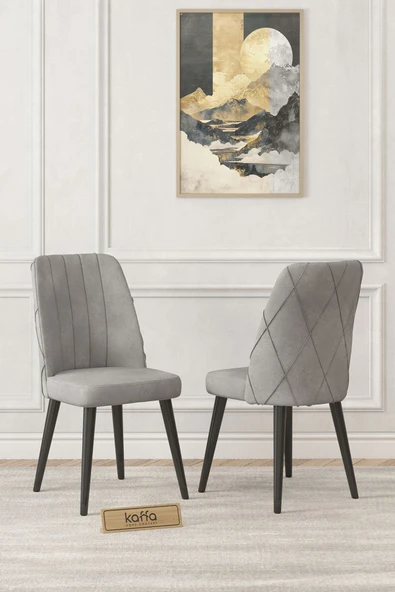Lajibu Yoyo Atlantik Sabit 70x120  Mutfak Masası Takımı, Yemek Masası Takımı, 4 Gri Sandalye - 2