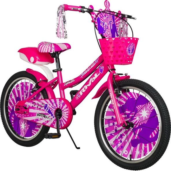 Rival Süper star 20 Jant Bisiklet Bisiklet 5-9 Yaş Çocuk Bisikleti-Zil-Ayna- Arka Sepet Hediyeli  PEMBE - 3